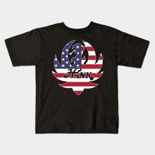 Logo flag american hank country music Kids T-Shirt